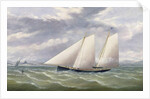 A Cutter in a Strong Wind Flying a Burgee of the Royal Thames Yacht Club by Arthur Wellington Fowles
