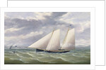 A Cutter in a Strong Wind Flying a Burgee of the Royal Thames Yacht Club by Arthur Wellington Fowles