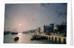 Tower of London and the Thames in moonlight by Henry Pether