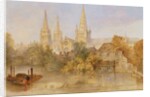 Lichfield Cathedral from Stowe Pool, c.1850 by English School