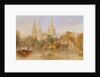 Lichfield Cathedral from Stowe Pool, c.1850 by English School