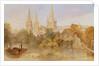 Lichfield Cathedral from Stowe Pool, c.1850 by English School