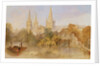 Lichfield Cathedral from Stowe Pool, c.1850 by English School
