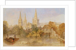 Lichfield Cathedral from Stowe Pool, c.1850 by English School