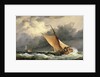 Dutch cargo boats in rough sea by Edward William Cooke