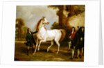The Earl of Godolphin's 'Roxana' held by her jockey, 1845 by Francis Calcraft Turner