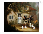 Two sportsmen with their pointers setting out from a cottage, c.1830 by James Pollard