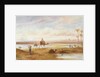 Figures and camels at an oasis by Frederick Goodall