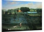 Country house scene with deer and arboretum by Balthasar Nebot
