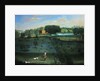 Country house scene with deer and arboretum by Balthasar Nebot