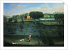 Country house scene with deer and arboretum by Balthasar Nebot