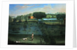 Country house scene with deer and arboretum by Balthasar Nebot