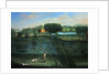 Country house scene with deer and arboretum by Balthasar Nebot