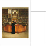 The interior of the Logan Library Philadelphia, with the librarian LLoyd Pearsall Smith at his desk, 1880 by George Bacon Wood