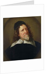 Portrait of Inigo Jones wearing a black tunic and cap by Jonathan Richardson