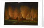 The Fire in the Saint-Jean Quarter, Seen Looking Westward, 1848 by Joseph Légaré