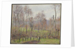 Poplars, Grey Weather, Eragny, 1895 by Camille Pissarro