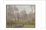 Poplars, Grey Weather, Eragny, 1895 by Camille Pissarro