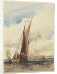 Dutch Fishing Vessels near the French Coast, 1825 by Richard Parkes Bonington