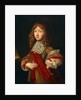 Portrait of a young knight holding insignia, c.1700 by Sebastien (school of) Bourdon