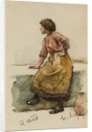 Study of a Girl on a Harbour Wall by Walter Langley