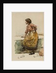 Study of a Girl on a Harbour Wall by Walter Langley
