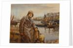 Fisherman on Newlyn Harbour Wall, 1920 by Henry Meynell Rheam