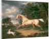 A Palomino frightened by an oncoming storm with a Spaniel, 1814 by Charles Towne