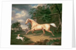 A Palomino frightened by an oncoming storm with a Spaniel, 1814 by Charles Towne