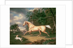 A Palomino frightened by an oncoming storm with a Spaniel, 1814 by Charles Towne
