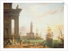 A Mediterranean Port Scene, 1752 by Charles Francois Lacroix de Marseille