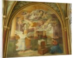 The West Wall of the Rayonnant chapel of the Abbey with The Annunciation, 16th-19th century by Francesco Primaticcio