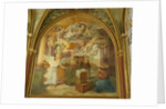 The West Wall of the Rayonnant chapel of the Abbey with The Annunciation, 16th-19th century by Francesco Primaticcio