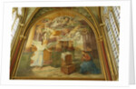 The West Wall of the Rayonnant chapel of the Abbey with The Annunciation , 16th-19th century by Francesco Primaticcio