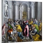 Christ driving the merchants from the temple painting by Domenikos Theotokopoulos dit Le Greco - Christ Driving the Traders from the Temple by El (1541-1614) Greco