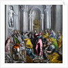 Christ driving the merchants from the temple painting by Domenikos Theotokopoulos dit Le Greco - Christ Driving the Traders from the Temple by El (1541-1614) Greco
