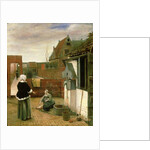 A Woman and a Maid in a Courtyard, c.1660-61 by Pieter de Hooch