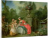A lady and a gentleman in the Garden with two children c. 1742 by Nicolas Lancret