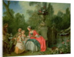 A lady and a gentleman in the Garden with two children c. 1742 by Nicolas Lancret