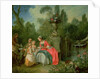 A lady and a gentleman in the Garden with two children c. 1742 by Nicolas Lancret