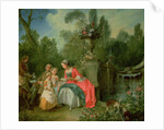A lady and a gentleman in the Garden with two children c. 1742 by Nicolas Lancret