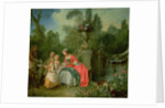 A lady and a gentleman in the Garden with two children c. 1742 by Nicolas Lancret