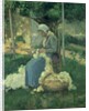 Female Peasant Carding Wool, 1875 by Camille Pissarro