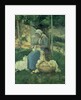 Female Peasant Carding Wool, 1875 by Camille Pissarro