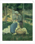 Female Peasant Carding Wool, 1875 by Camille Pissarro