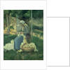 Female Peasant Carding Wool, 1875 by Camille Pissarro