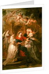 St. Ildefonso Altarpiece, central panel depicting the Virgin Mary Presenting a Liturgical Robe to St. Ildefonso, c.1630-32 by Peter Paul Rubens