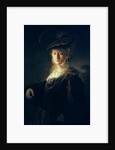 Young Woman in Fancy Dress by Rembrandt Harmensz. van Rijn