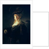 Young Woman in Fancy Dress by Rembrandt Harmensz. van Rijn