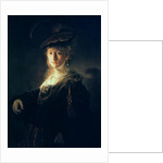 Young Woman in Fancy Dress by Rembrandt Harmensz. van Rijn